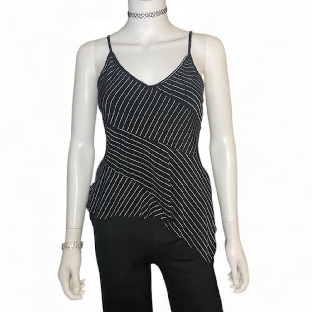 Charlotte Russe- Asymmetrical Striped Tank Top